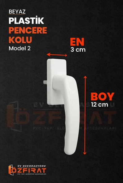 Pimapen PVC Pencere Kolu – Plastik – Beyaz – Model 2 – (2 Adet) - Resim 2