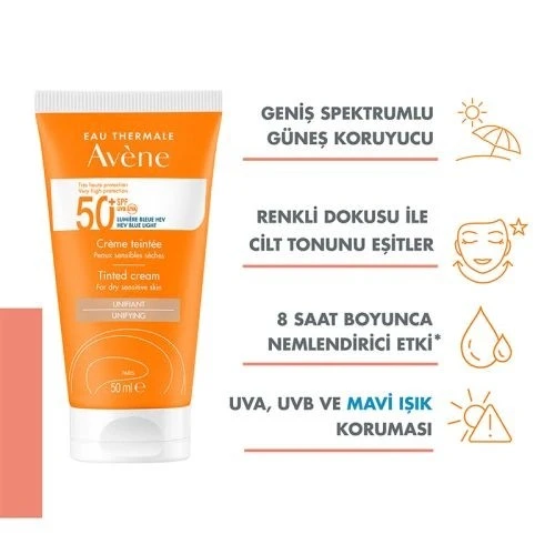 Avene Solaire SPF 50+ Renkli Güneş Kremi 50 ml - Resim 3