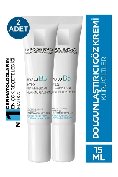 La Roche Posay Hyalu B5 Yeux 15ml - İnce ve Yorgun Göz Çevresi için Dolgunlaştırıcı Göz Kremi 2 Adet ürün görseli