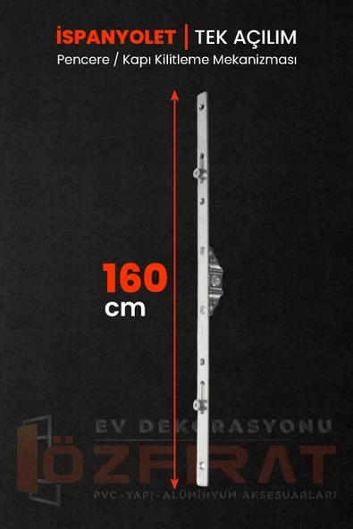 160cm Tek Açılım İspanyolet – PVC Pimapen Kapı Pencere Kilidi – (3 Adet) - Resim 2