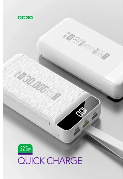 Powerway Pd 22.5W 30.000 Mah 3.0 Hızlı Şarj (Gerçek 30.000 Mah ) QC30 Powerbank ürün görseli 1