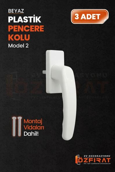 Pimapen PVC Pencere Kolu – Plastik – Beyaz – Model 2 – (3 Adet) ürün görseli 1