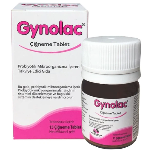 Mega Farma Gynolac Probiyotik 15 Çiğneme Tablet ürün görseli