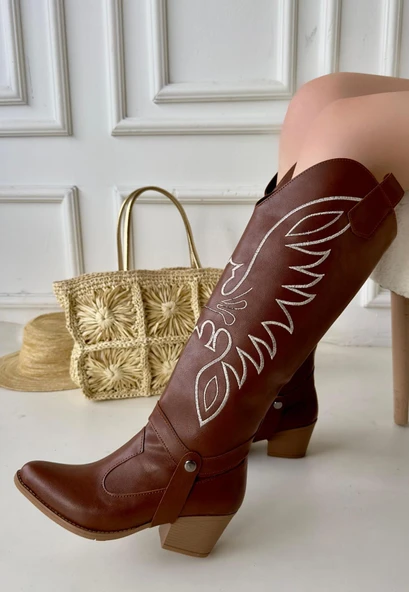 Jilla Taba Cilt Tak Çıkar Topuklu Bot Ve Çizme ürün görseli 1