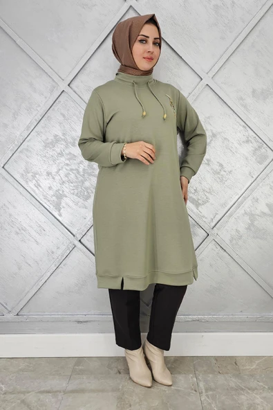 KADIN DİKME DETAYLI TESETTÜR TUNİK ürün görseli