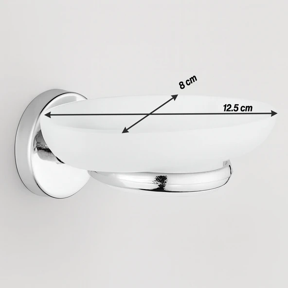 Vidalı Sabunluk Banyo Tuvalet Mutfak İçin Krom Duvar Tipi  Şık Metal Dayanıklı Tasarım Aksesuar - Resim 2