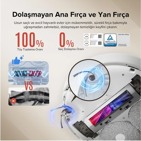 Roborock Qrevo Curv Akıllı Robot Süpürge Beyaz - Resim 2