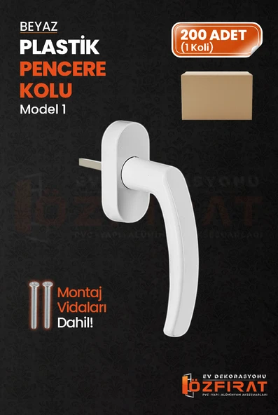 Pimapen PVC Pencere Kolu – Plastik – Beyaz – Model 1 – (200 Adet / 1 Koli) ürün görseli 1