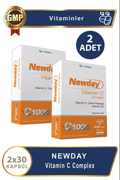 Newday Vitamin C Complex 30 Kapsül 2 Adet ürün görseli