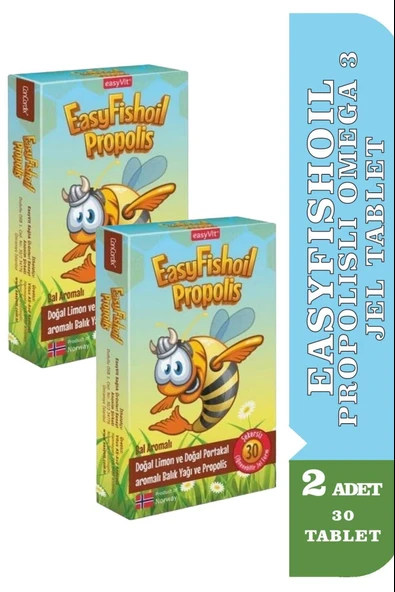 Easyfishoil Propolisli Omega 3 Jel Tablet 30'lu 2 Adet ürün görseli
