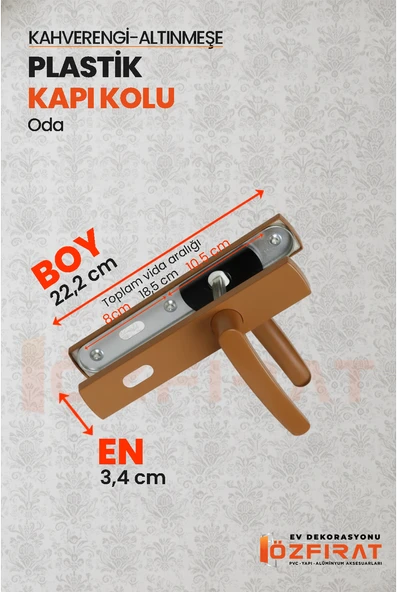 PVC Pimapen Plastik Oda Kapı Kolu – Altınmeşe/Kahverengi – (40 Takım) - Resim 2