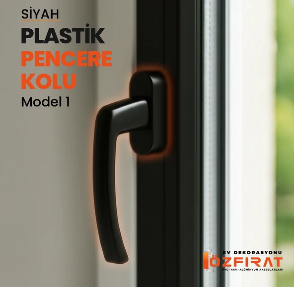 Pimapen PVC Pencere Kolu – Plastik – Siyah – Model 1 – (2 Adet) - Resim 4