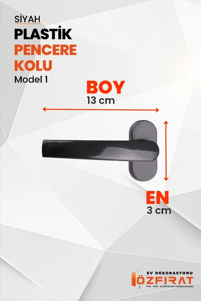 Pimapen PVC Pencere Kolu – Plastik – Siyah – Model 1 – (4 Adet) - Resim 2