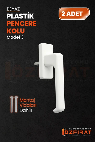 Pimapen PVC Pencere Kolu – Plastik – Beyaz – Model 3 – (2 Adet) ürün görseli 1