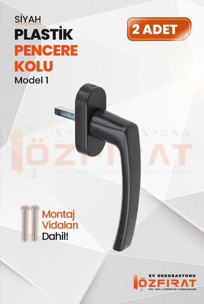 Pimapen PVC Pencere Kolu – Plastik – Siyah – Model 1 – (2 Adet) ürün görseli 1