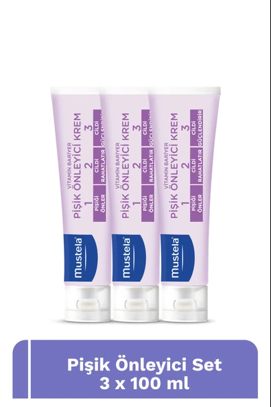 Mustela Vitamin Barrier Cream 1.2.3 Pişik Kremi 100 ml 3 Adet ürün görseli