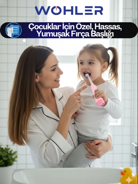 Wohler Değiştirilebilir Başlıklı Pilli Kız Çocuk Diş Fırçası 3+ , Fda Onaylı - Resim 5
