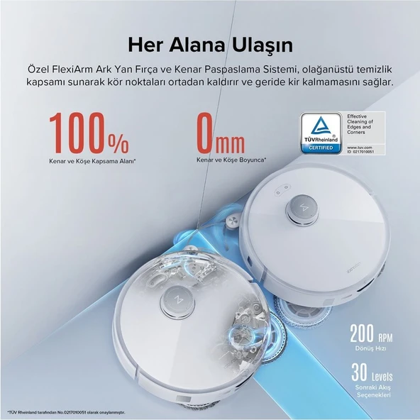 Roborock Qrevo Curv Akıllı Robot Süpürge Beyaz - Resim 4