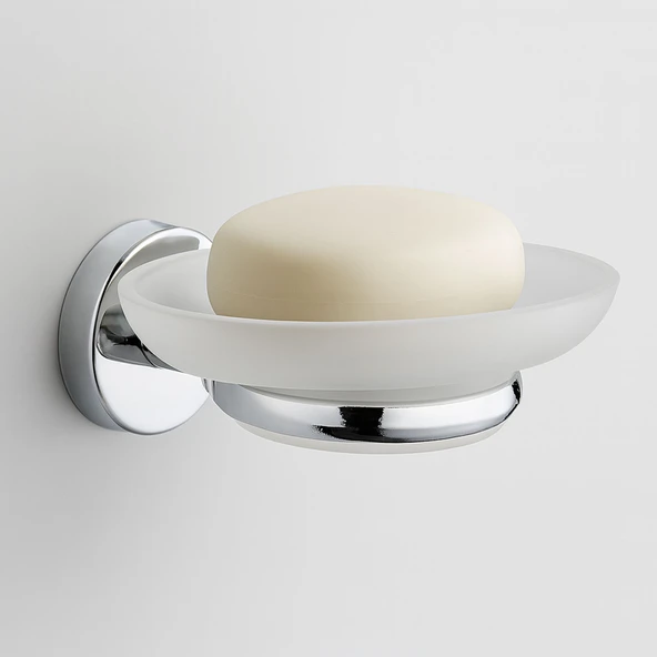 Vidalı Sabunluk Banyo Tuvalet Mutfak İçin Krom Duvar Tipi  Şık Metal Dayanıklı Tasarım Aksesuar - Resim 3