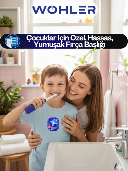 Wohler Değiştirilebilir Başlıklı Pilli Erkek Çocuk Diş Fırçası 3+ , Fda Onaylı - Resim 5