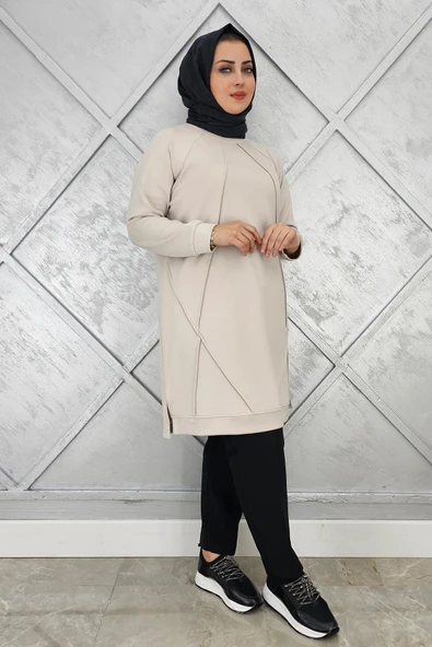 KADIN NERVÜR DİKİM TESETTÜR TUNİK ürün görseli