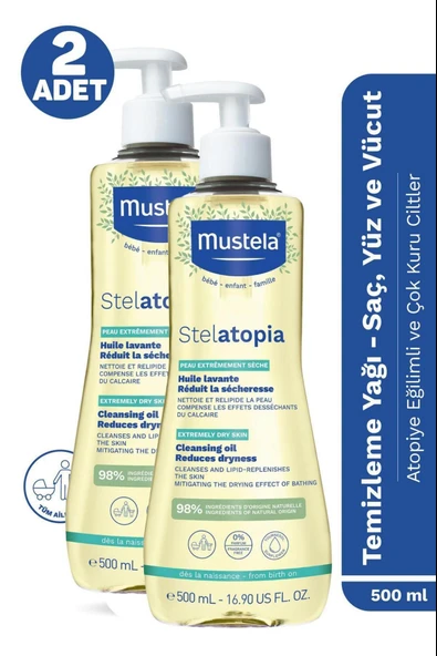 Mustela Stelatopia Huile Lavante Cleansing Oil 500 ml 2 Adet ürün görseli