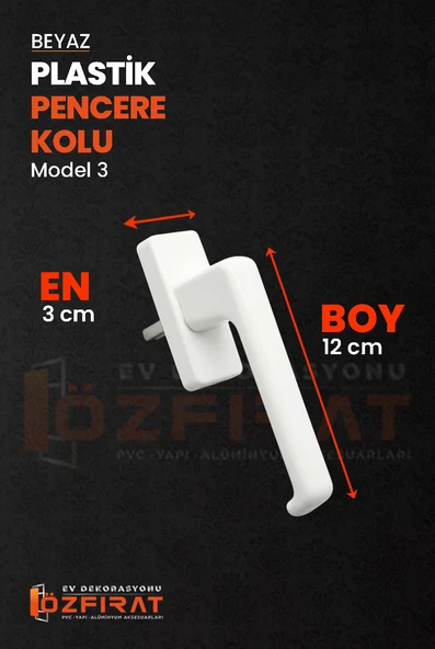 Pimapen PVC Pencere Kolu – Plastik – Beyaz – Model 3 – (1 Adet) - Resim 2