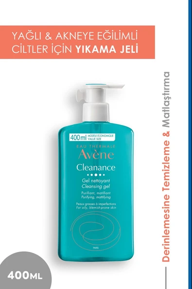 Avene Cleanance Yağlı ve Akneye Eğilimli Ciltler için Matlaştırıcı Etkili Temizleme Jeli 400 ml ürün görseli