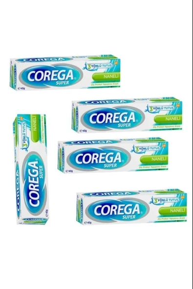 Corega Süper Protez Yapıştırıcı Naneli Krem 40 gr 5 Adet ürün görseli