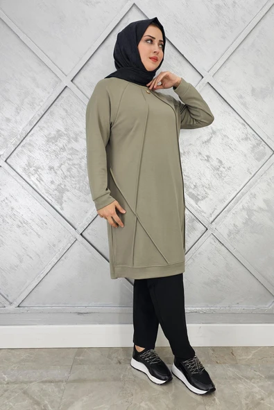 KADIN NERVÜR DİKİM TESETTÜR TUNİK - Resim 3