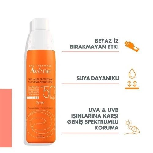 Avene Güneş Koruyucu Sprey Spf50+ 200ml - Resim 2