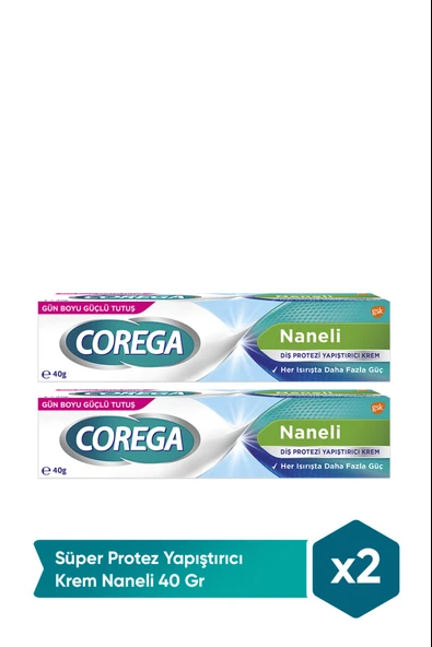 Corega Süper Protez Yapıştırıcı Naneli Krem 40 gr 2 Adet ürün görseli