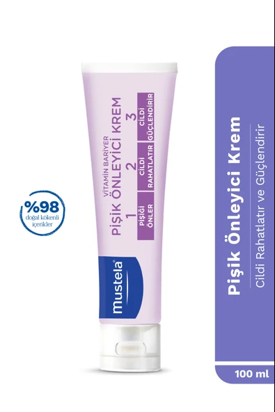 Mustela Vitamin Barrier Cream 1.2.3 Pişik Kremi 100 ml 3 Adet - Resim 2