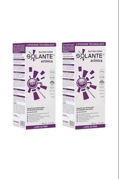 Solante Actinica Sun Care Losyon SPF50 150 ml 2 Adet ürün görseli