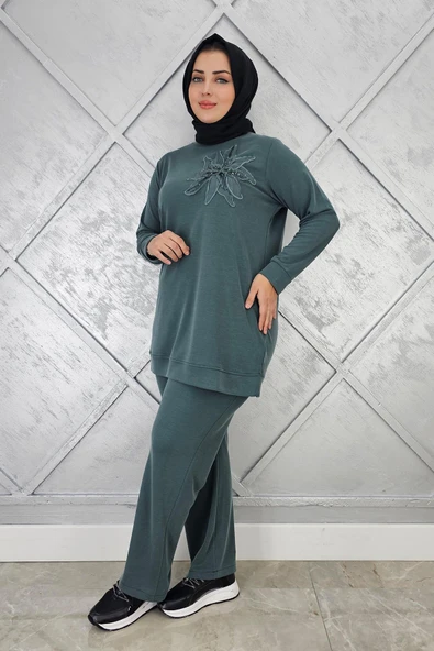 KADIN DİKME DETAYLI TESETTÜR TAKIM - Resim 7