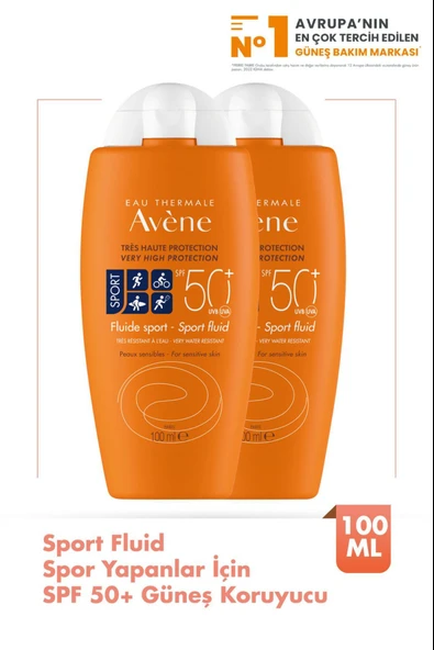 Avene Sport Fluid SPF 50+ Güneş Kremi 100 ml 2 Adet ürün görseli