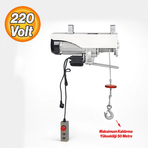 Elektrikli Vinç 250/500 KG Caraskal Güçlü Motorlu Çelik Halatlı Yük Kaldırma Makinesi asansör Vinci - Resim 4