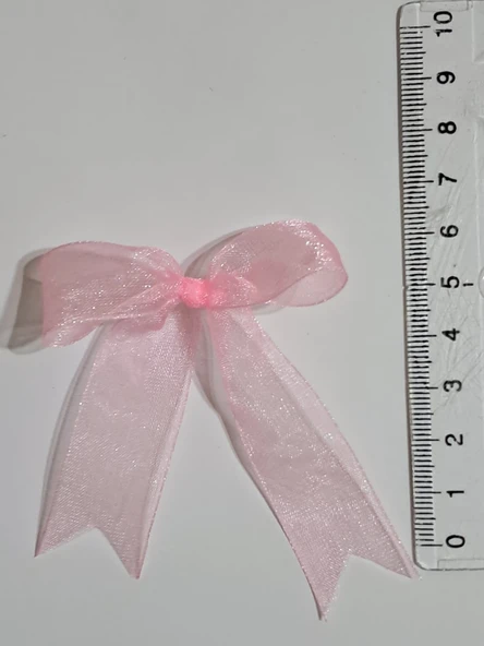 Pratikbox Fiyonk / Tül 2cm'lik / Hediyelik / Süsleme / PEMBE Renk / 50 Adet - Resim 2