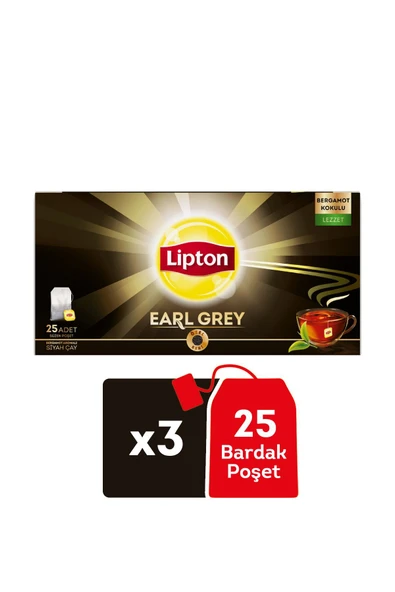 Lipton LİPTON EARL GREY BARDAK POŞET 25'Lİ X 3 ADET ürün görseli 1