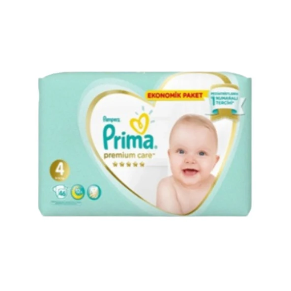 Prima Premium Care Bebek Bezi Premuim Care 4 Beden Maxi Jumbo Paket 46'lı ürün görseli 1