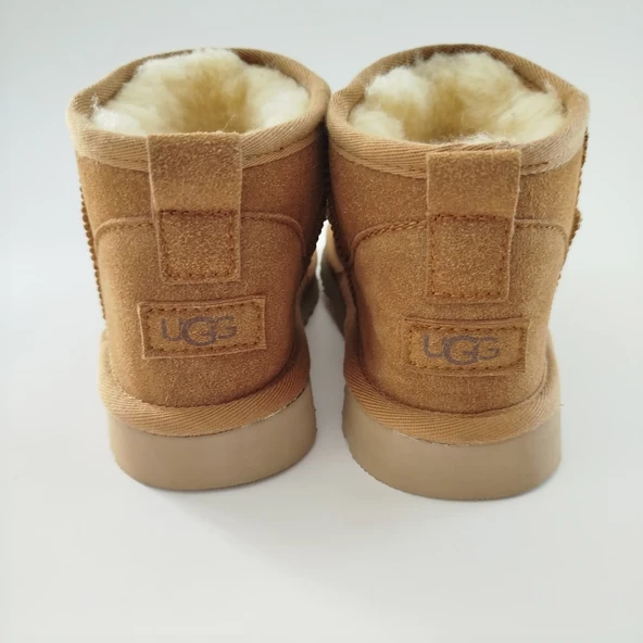 HAKİKİ SÜET DERİ KÜRKLÜ İNCE TABAN KADIN BOT TABA - Resim 3