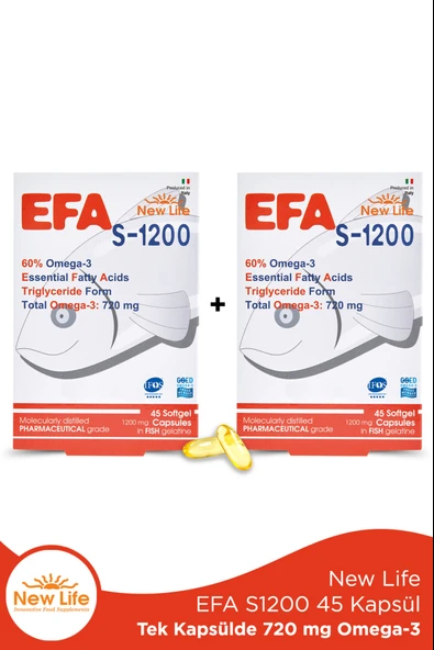 New Life Efa Omega3 S-1200 45 Kapsül 2 Adet ürün görseli