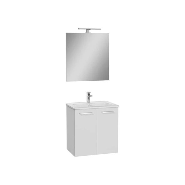 Ardea 69563 Banyo Dolabı Seti, Kapaklı, 60 cm, Parlak Beyaz ürün görseli 1
