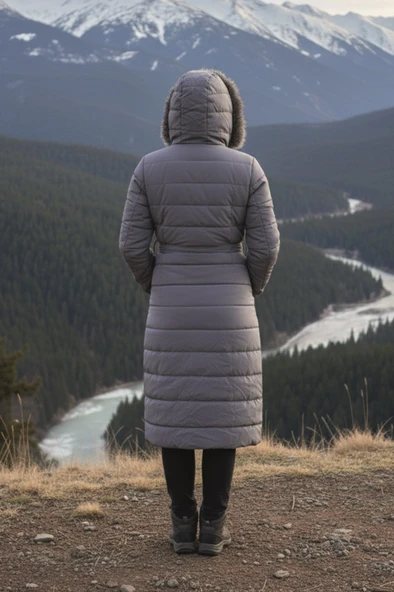 Günlük Kışlık Tam Boy Şişme Kadın Tesettür Mont - Resim 2