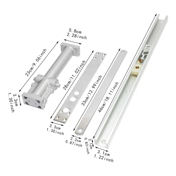 Otomatik Gizli Kapı Hidroliği Kapı Durdurucu Yavaşlatıcı Kayar Kollu Ayarlanabili Çarpma Hızı - Resim 3