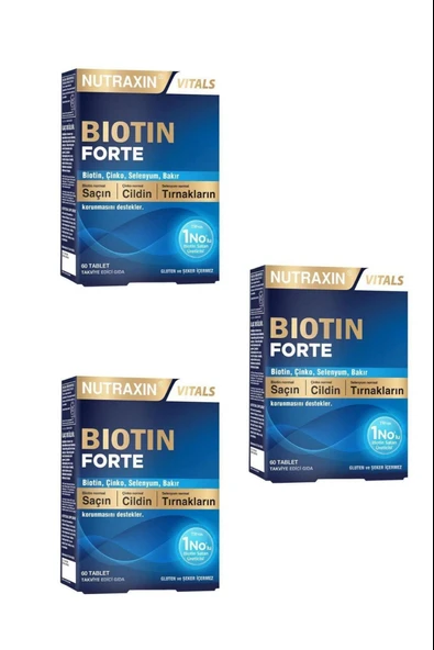Nutraxin Biotin Forte 60 Tablet 3 Adet ürün görseli