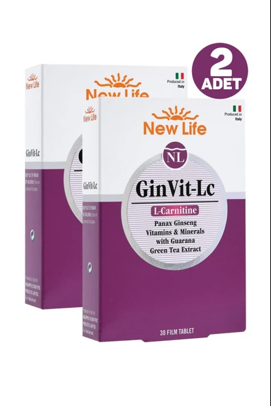 New Life GinVit-Lc L- Carnitine 30 Film Tablet 2 Adet ürün görseli