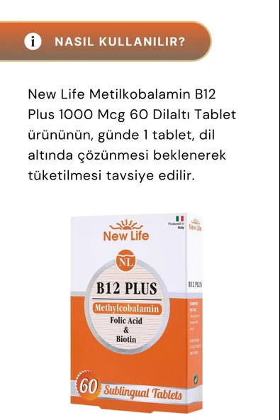 New Life B12 Plus 60 Tablet 5 Adet - Resim 4