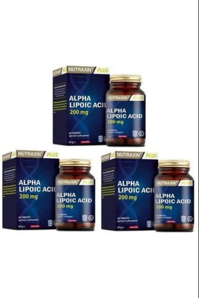 Nutraxin Alpha Lipoic Acid 200 mg 60 Tablet 3 Adet ürün görseli