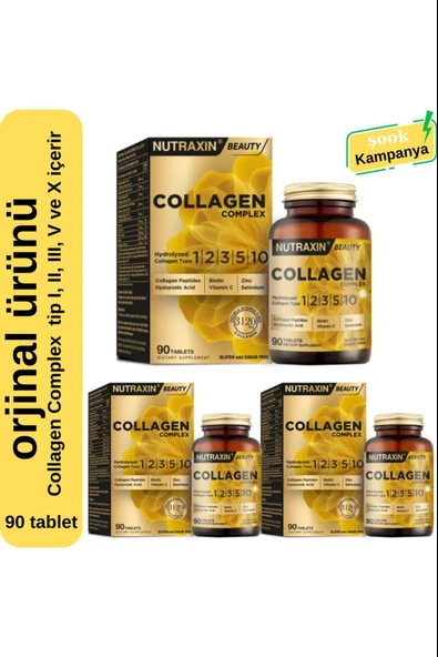 Nutraxin Collagen Beauty Complex 90 Tablet 3 Adet ürün görseli